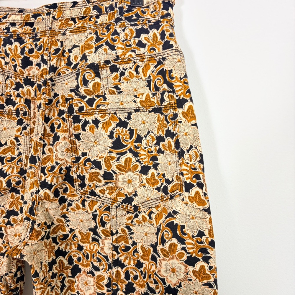 Ulla Johnson Apollo‎ Jeans Bronze Floral High Rise Button Fly Tapered Size 6 - Picture 7 of 9